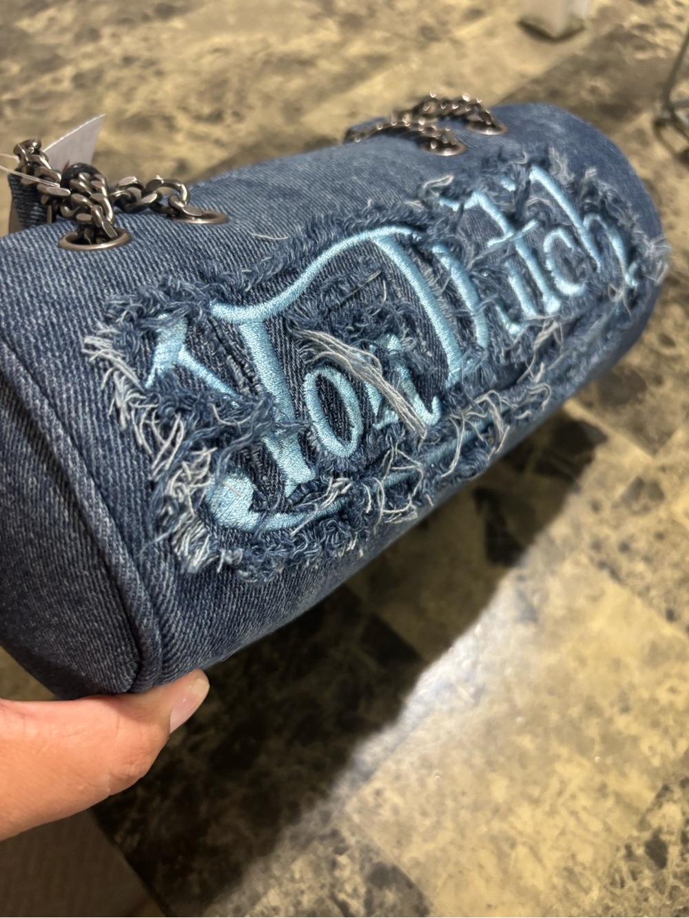 Von Dutch Denim Barrel Shoulder Bag in Blue - Picture 6 of 10